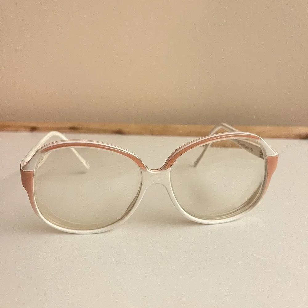 Vtg courreges 807 glasses Pink Boho Grandma Core 57-15 140‎ C3 50s Oversized